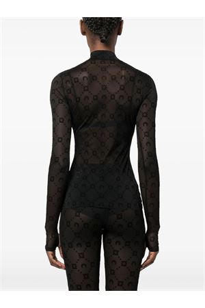 Top in maglia floccata Second Skin MARINE SERRE | WTO388ACJER0005BK99